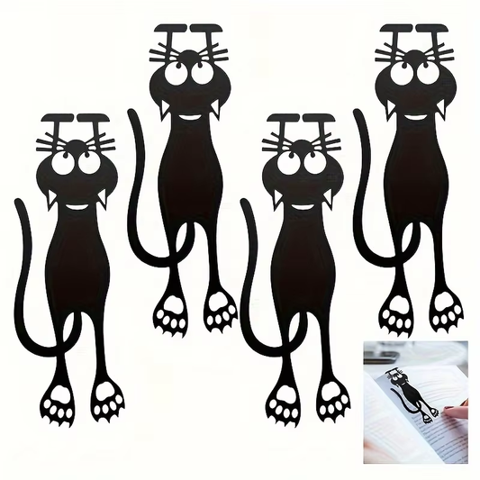 Charming Hollowed-Out Black Kitten Acrylic Bookmarks - Ideal Gift for Book Lovers (1-5 Pcs)