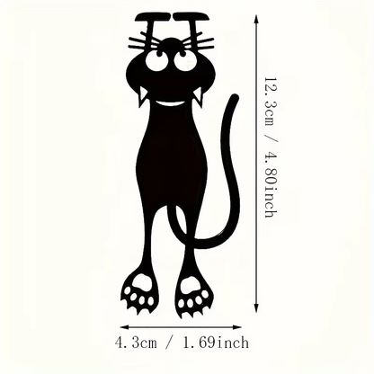 Charming Hollowed-Out Black Kitten Acrylic Bookmarks - Ideal Gift for Book Lovers (1-5 Pcs)