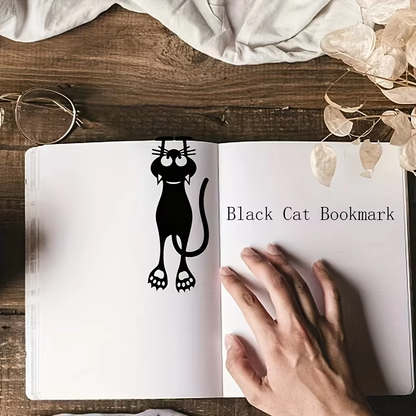 Charming Hollowed-Out Black Kitten Acrylic Bookmarks - Ideal Gift for Book Lovers (1-5 Pcs)