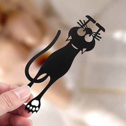 Charming Hollowed-Out Black Kitten Acrylic Bookmarks - Ideal Gift for Book Lovers (1-5 Pcs)