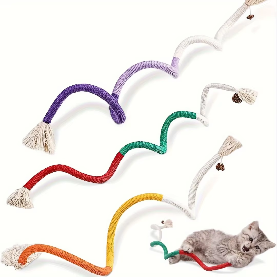 Interactive Catnip Cotton Chew Toy - Teeth Cleaning & Nibbling Exercise for Indoor Cats