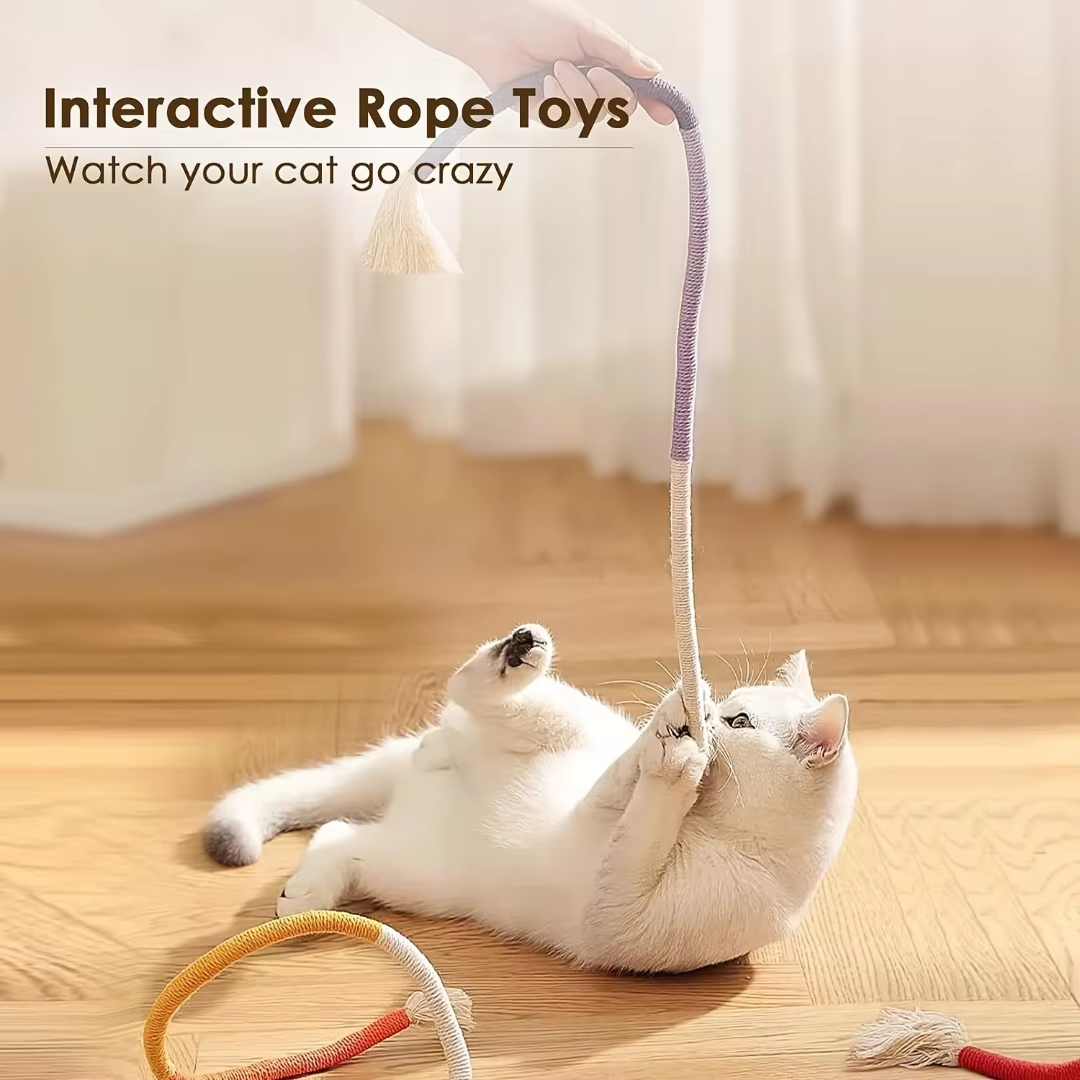 Interactive Catnip Cotton Chew Toy - Teeth Cleaning & Nibbling Exercise for Indoor Cats