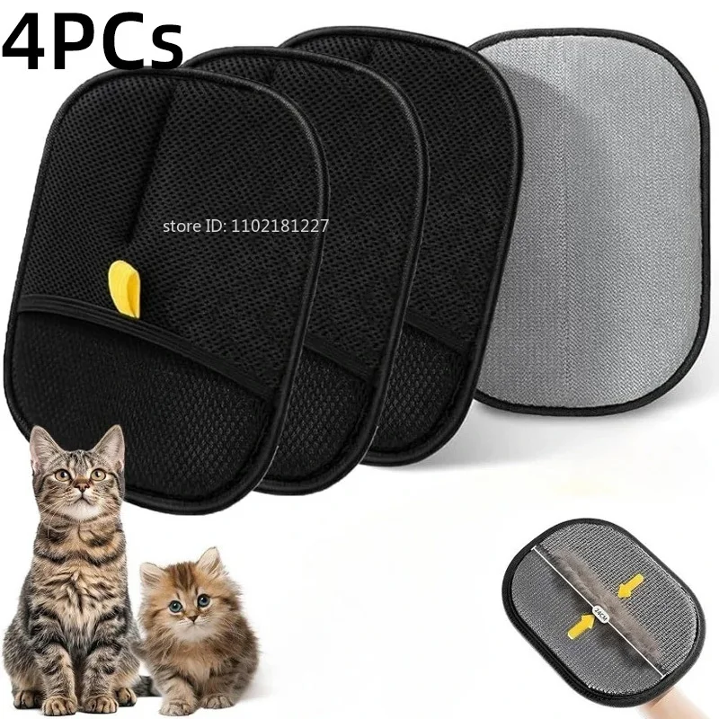 Ultimate Pet Hair Removal Gloves - Reusable Double-Sided Grooming Tool for Effortless Fur Cleanup on Carpets and Sofas