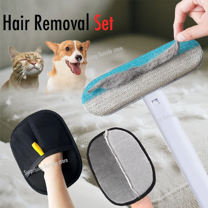 Ultimate Pet Hair Removal Gloves - Reusable Double-Sided Grooming Tool for Effortless Fur Cleanup on Carpets and Sofas